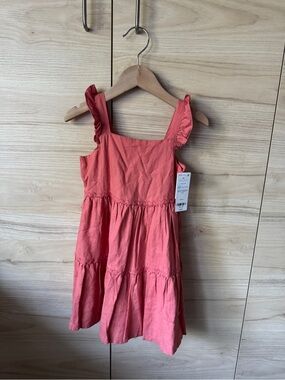 Carter's Coral Ruffle Strap Tiered Dress